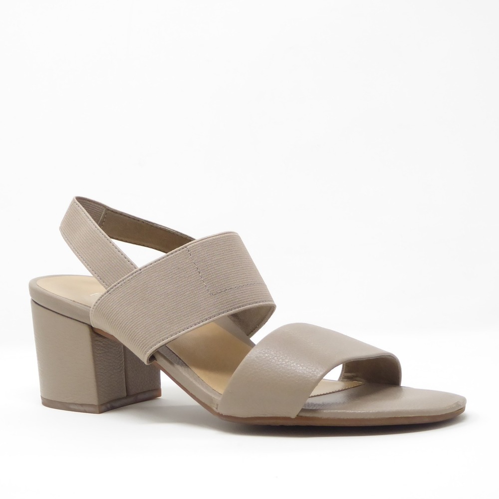 Abeo Taupe Block Heel Slingback Sandals